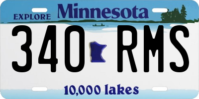 MN license plate 340RMS