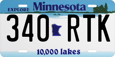 MN license plate 340RTK