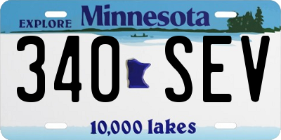 MN license plate 340SEV