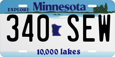 MN license plate 340SEW