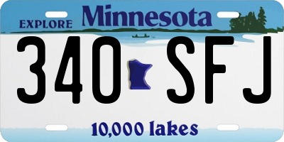 MN license plate 340SFJ