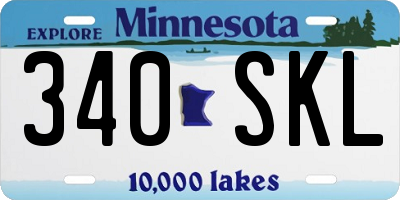 MN license plate 340SKL
