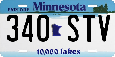 MN license plate 340STV