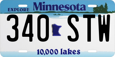 MN license plate 340STW