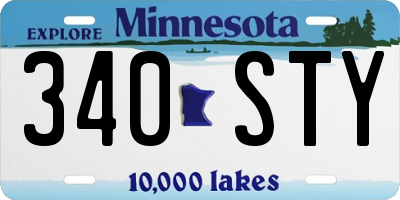 MN license plate 340STY