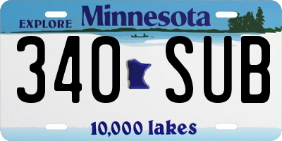 MN license plate 340SUB