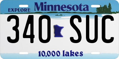 MN license plate 340SUC