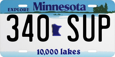 MN license plate 340SUP