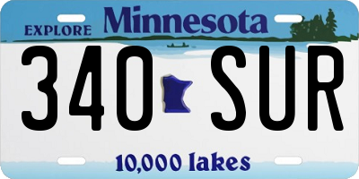 MN license plate 340SUR