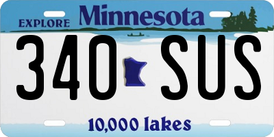 MN license plate 340SUS