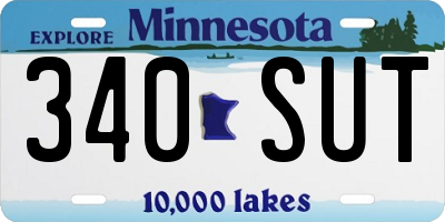 MN license plate 340SUT