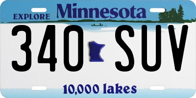 MN license plate 340SUV