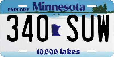 MN license plate 340SUW