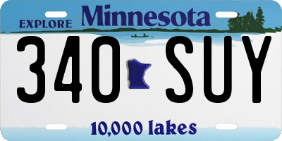 MN license plate 340SUY