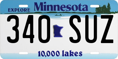 MN license plate 340SUZ