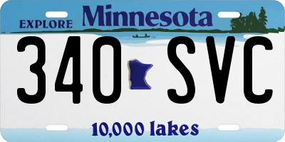 MN license plate 340SVC