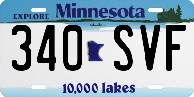 MN license plate 340SVF