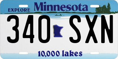 MN license plate 340SXN