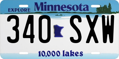 MN license plate 340SXW