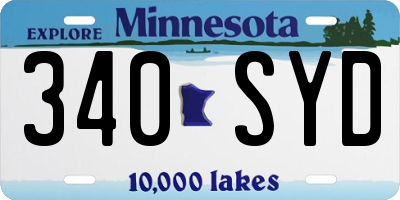MN license plate 340SYD