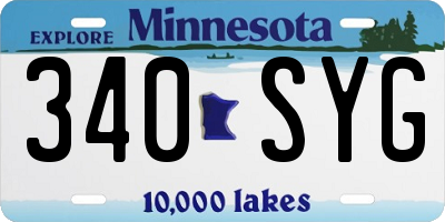 MN license plate 340SYG