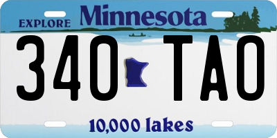 MN license plate 340TAO