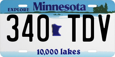 MN license plate 340TDV