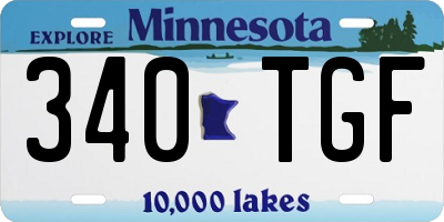 MN license plate 340TGF