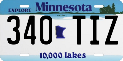 MN license plate 340TIZ
