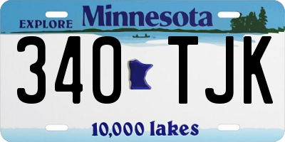 MN license plate 340TJK