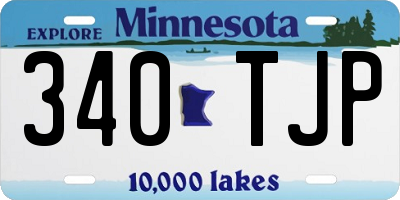 MN license plate 340TJP