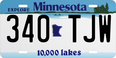 MN license plate 340TJW