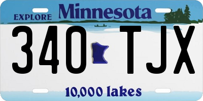 MN license plate 340TJX