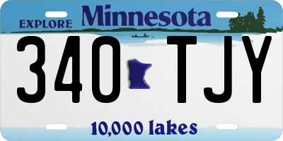 MN license plate 340TJY