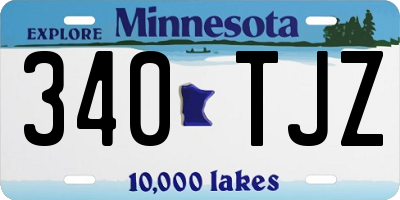 MN license plate 340TJZ
