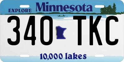 MN license plate 340TKC