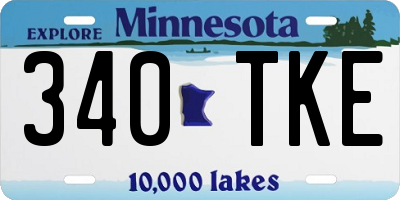 MN license plate 340TKE