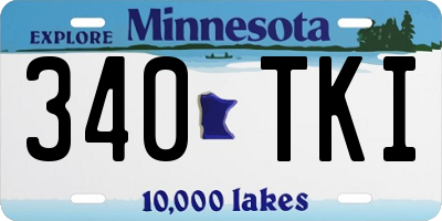 MN license plate 340TKI