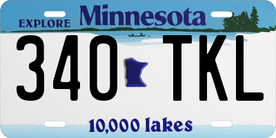 MN license plate 340TKL