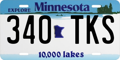 MN license plate 340TKS