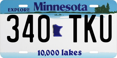 MN license plate 340TKU