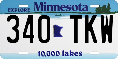 MN license plate 340TKW