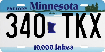 MN license plate 340TKX