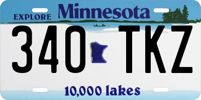 MN license plate 340TKZ