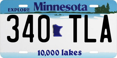 MN license plate 340TLA