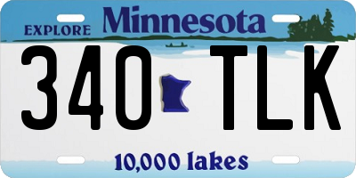 MN license plate 340TLK