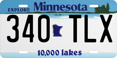 MN license plate 340TLX