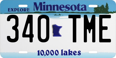 MN license plate 340TME