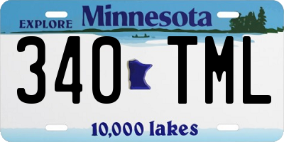 MN license plate 340TML