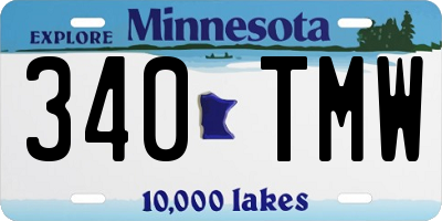 MN license plate 340TMW
